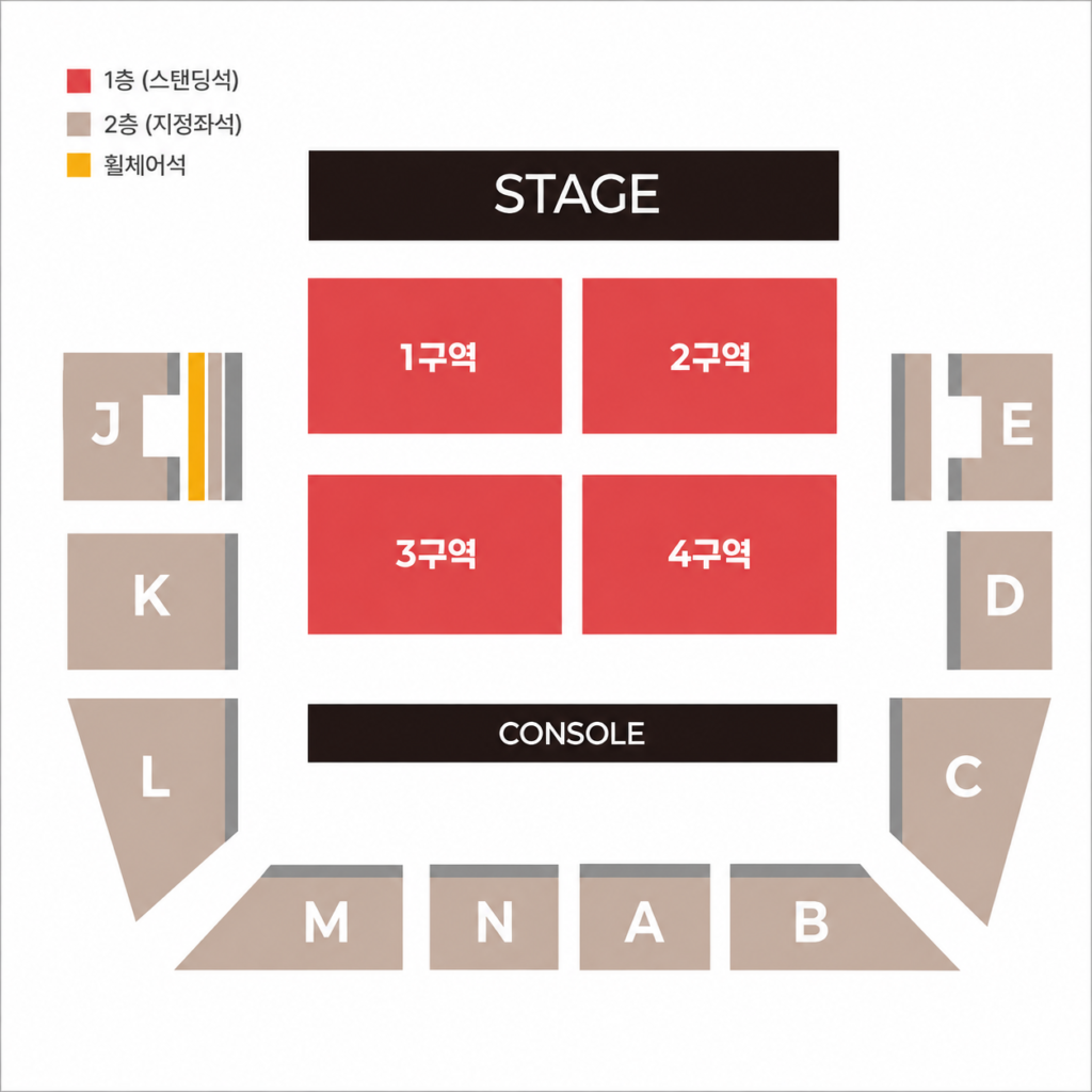 QWER 콘서트 2026 화정체육관 좌석배치도