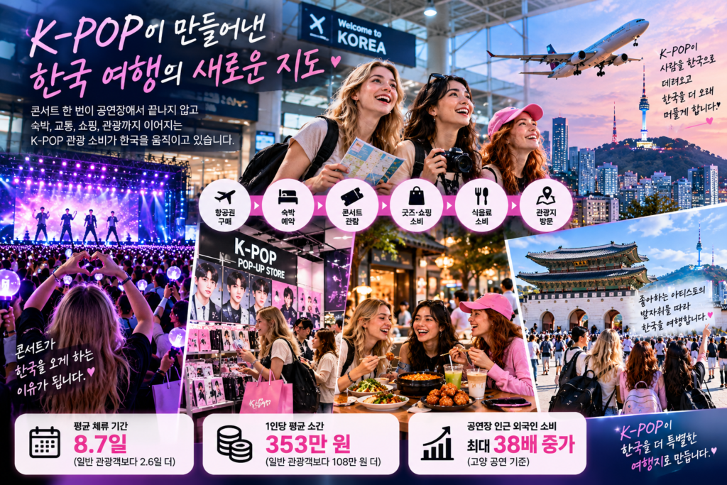 K-POP 관광 외국인 8.7일 체류 353만 원 소비 분석